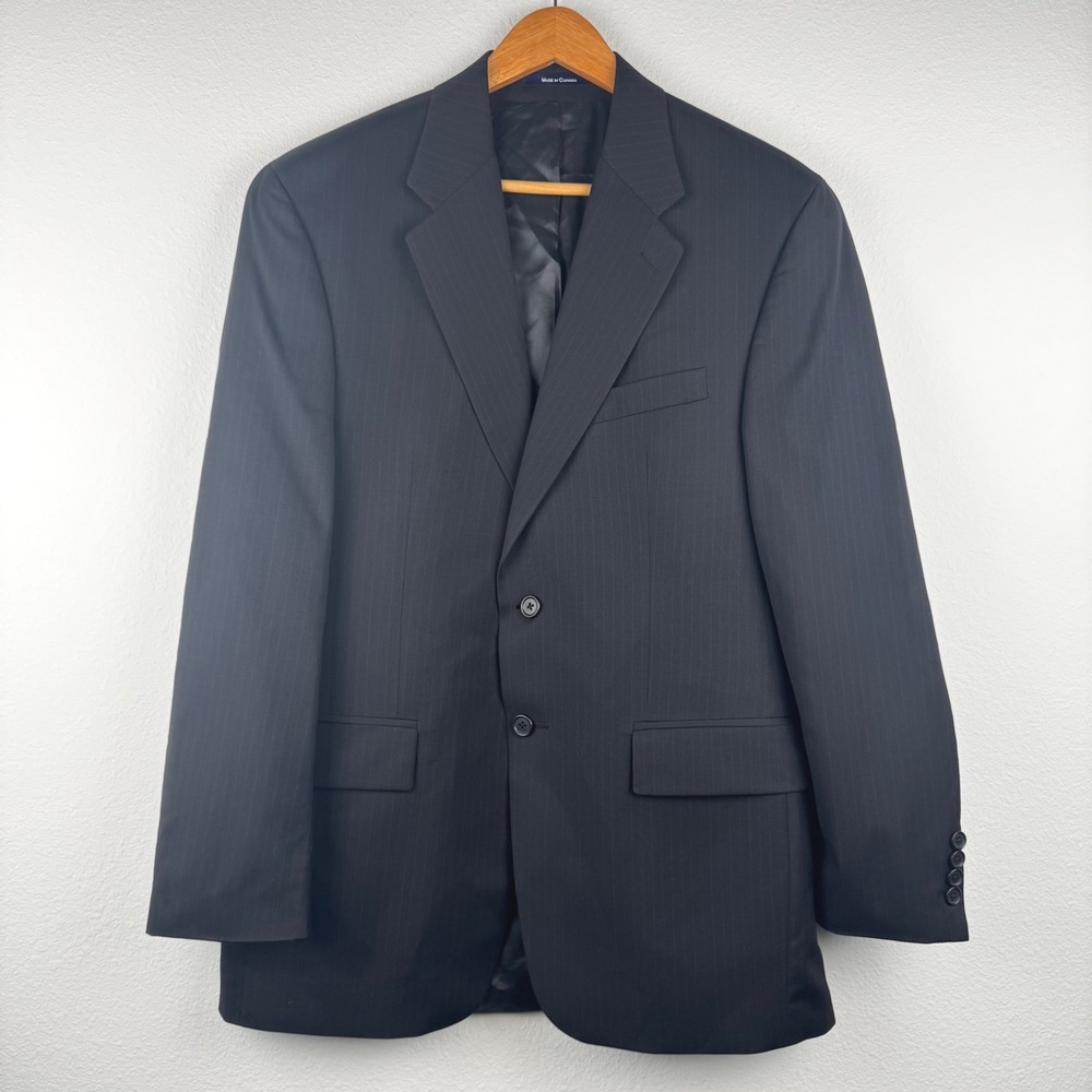 RALPH Ralph Lauren Suit Jacket Mens 42R Black Excellent Pinstripe Office Classic